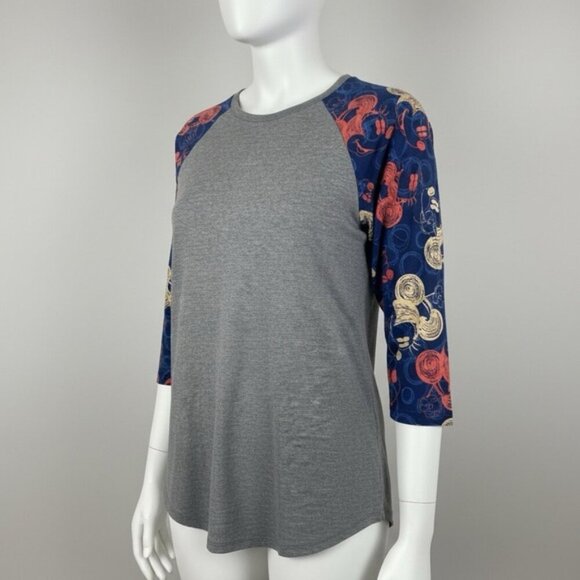 LuLaRoe Tops - LuLaRoe Gray Mickey Mouse Sketch Design | Disney Randy Baseball T NWT Medium